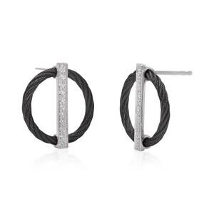 NEW ALOR women's full circle earrings in black